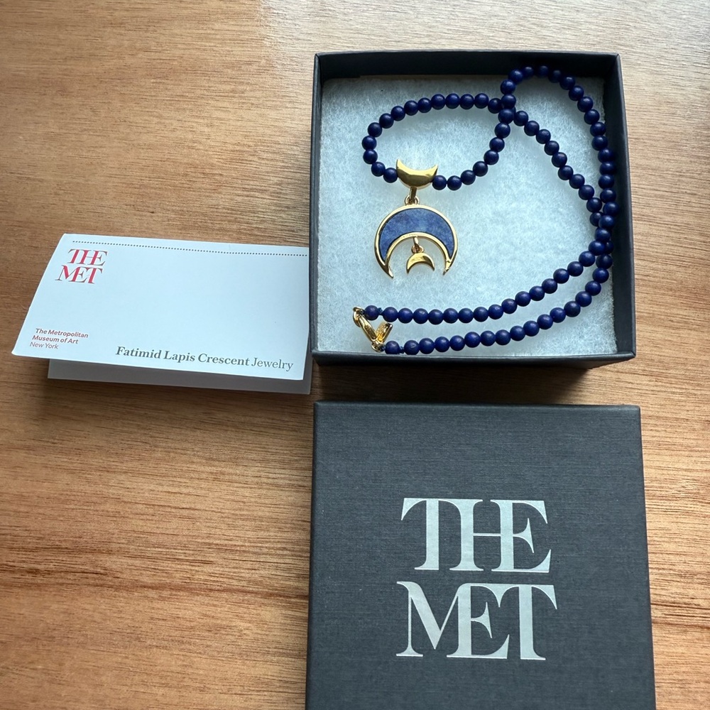 The Met Fatimid Lapis Blue Crescent Necklace